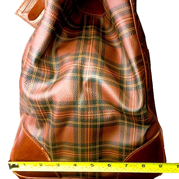 RALPH LAUREN Tartan Plaid Brown Green Doctors Bag Boston Weekend Travel Suitcase - Picture 16 of 17